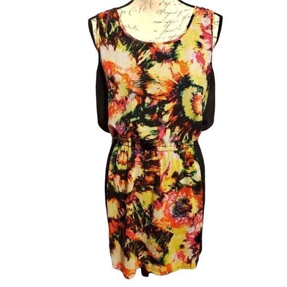 XOXO Ladies Multicolored Sleeveless Blouson Dress - Size XL - Picture 1 of 6